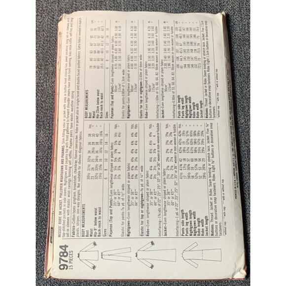 Simplicity Misses Robe Nightgown Sleepwear Sewing Pattern Sz 12 9784 - uncut - Picture 3 of 4